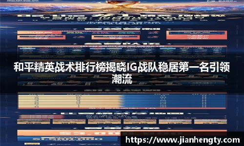 和平精英战术排行榜揭晓IG战队稳居第一名引领潮流