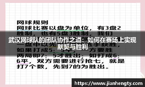 武汉网球队的团队协作之道：如何在赛场上实现默契与胜利