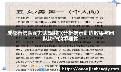 成都街舞队耐力表现数据分析揭示训练效果与团队协作的重要性